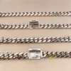 Nieuw aankomsten trend Hip Hop Iced Moissanite Clasp 12mm Cuban Link Chain Men Silver Hand Chain