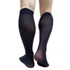 Chaussettes masculines Fashion Mens Over Calf Knee High Striped Sexy Formel Dress Suit Lingerie Softy Breathable Funny Business