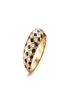18k Gold Fashion Black White Vintage Band Rings for Women Men Simple Ring Jewelry1064834