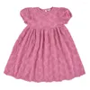 Ensembles de vêtements 2024 Robe d'été Filles de mode rose Baby Vêtements Fashion Bravels Children Girl Girl Coton Birthday Wear Kids Party