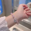 Bangle Moonlight Crystal Bowknot pärlstav armband ljus lyx elastisk för flickor kvinnliga smycken tillbehör gåvor