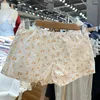 Frauenshorts Blumenbaumwolle für Frauen Sommer -Trendkleidung 2024 Mode Kurzhose Mädchen jugendlich süße Kawaii 200s Y2K Skort