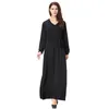 Abbigliamento etnico m-xl Lady musulmana V NERCHE maniche lunghe Donne Abaya ABAYA COLORE SOLIDO SOLID SCOLE RAMADAN LAVAGGIO LUCCA