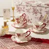 Tazza di caffè floreale vintage set di tazze da tè in stile europeo set da tè pomeridiano set di acqua in ceramica set 240426