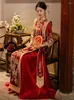 Vêtements ethniques de style chinois traditionnel Pilet de fête Robe de fête Femmes Robe de mariée Pélins Pélins Toast