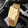 Armbanduhren 2024 Top Brand Herren Uhren Luxus Mode Squarz Quarz Wachsame Kalender Silber Gold für Männer Reloj Hombre