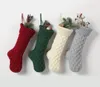 Weihnachtsstrickstrümpfe Dekor Festival Geschenktüte Kamin Weihnachtsbaum Hanging Ornamente Süßigkeiten Socken rot grün weiß Grey5081487