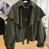 Jackets femininos Design Sense Casual Casual Cape Jacket 2024 Primavera e Autumn Fashion Collar LOP