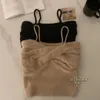 Kadın Tankları Niş Kolsuz Peluş Örgü Sonbahar ve Kış Küçük Askı İmitasyonu Retro Yelek Bandeau Top