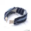 Широкие женские повязки на голову вымытые джинсовые обруча для взрослых ежедневные аксессуары для волос для покупок
