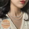 Кокер элегантный имитационный жемчужный ожерелье простые винтажные аксессуары для сети