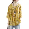 T-shirt femminile femminile Tops taglie taglie T-shirt vintage Bohe Floral Stampa 3/4 top slve Fashion Casual Equipa