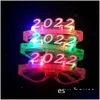 Andere festliche Partyvorräte LED -Brille leuchten im dunklen Halloween Weihnachten Hochzeitskarneval Geburtstagsprops Accessoire Neon Flash Dhrly