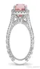 CHOUCONG Nuovo arrivo gioiello di lusso 925 cuscino in argento sterling a forma di zaffiro rosa anello a merda nuziale diamanti per wome5850750