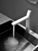 Rubinetti del lavandino da bagno rubinetto del rubinetto bianco manico bianco e rubinetti freddi in ottone montato in ottone black grigio oro grigio