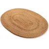 Mats Pads OVAL RATTAN PLATEMAT ACCESSORIES DE THE DE TEA TIVÉ NATUREL