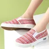 Casual schoenen Cresfimix Women Fashion Round Toe Black Plaid Spring Slip On Anti Skid Work Lady Canvas Summer Office Loafers A913