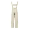 Frauen sommerliche ärmellose Overallsuits Twisted Knot Cotton Riemchen -Knopf Öffnungen Damen -Overalls lose lange Hosen mit Taschen 240424