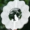 Decorations Kawaii Cat Wind Spinner Catcher Pet Lover Hanging 3D Vision Flowing Mirror Whirling Wind Chimes Turns Pendant Yard Garden Decor