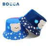 Berets Bocca Cartoon Enfants Bucket Hat Bear Match Hattes Fisherman Chapeaux Boy Girls Kid