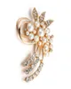 Mode sieraden hoogwaardige vintage gouden kleur broche oostenrijk kristallen parel bloembroche bruiloft accessoires6076740
