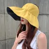 Berets Bob Zakryty Brim Brim Brim Hat Składany oddychany oddychający ochrona przed słońcem rybak dla mężczyzn dla kobiet