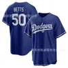 Dodgers Betts Erkekler Kadın Fan Şampiyonu Edition Elite Blue White Ball