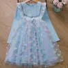 Mädchenkleider Sommer mittlere Kinder Baumwolle Großer Schmetterling Slip Kleid Prinzessin Mädchen mit bunten Kleidern