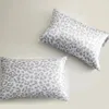 Satin Pillowcase for Hair Skin Grey Leopard Printed Pillow Cases Set of 2 Silk Satin Pillow Covers with Envelope Closure 240423