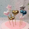 Forniture per feste 5 pezzi adorabili paillettes heart stella crown cake topper per il compleanno bandiera cupcake baby shower decorazione per matrimoni