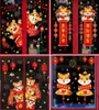 Adesivos de parede 2022 Decorações do ano chinês Tiger Decoração de casa desenho de cantar