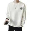 Vêtements à capuche masculine Sweatshirts de base de couleur unie de base décontractée Spring Spring Automne Designs de patch élégants coréens à manches longues