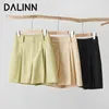 Women's Shorts Woman Wide Leg Casual Style Solid Chic Short Trousers 2024 Spring Summer Office Lady Bottoms Beige Green DALINN