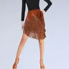 ステージウェアフリンジ付きヒップスカーフ練習ドレスパフォーマンス女性のアダルトダンススカートショートラテン