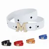 Topselling Famous Brand Designer Fashion Letter M Buckle Men's Midje Belt Classic Luxury Top Quality Man Boy Black White Red Blue Yellow Belt For Party Wedding 233Q