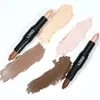 Privatetikett 2Colors Double-head Contour Highlighter Stick Waterproof Pigment Långvarande Lätt att bära Face Lighten Makeup 240426