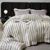 Bettwäsche -Sets Luxus schwarze Streifen ägyptische Baumwolle weiche seidige Bettdecke Bettlaken oder gesteppte Bettdecke Kissenbezug