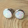 Studörhängen mode 10 mm rund rosa opal för dam