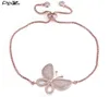 PIPITREE Luksusowe mikro -pave cyrkon kamień Big Butterfly Bransoleta Femme Slider łańcuch Rose Gold Kolor Bracelets Bracelets Kobiet Biżuteria 7992425555