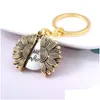 Anneaux clés Sunflower Lacket Keychain Open Lettre You Are My Sunshine Designer Gold Chain Sac accroche Love Jewelry Drop Livrot Dh8qg
