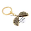 Anneaux clés Sunflower Lacket Keychain Open Lettre You Are My Sunshine Designer Gold Chain Sac accroche Love Jewelry Drop Livrot Dh8qg