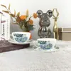 Designer Cups and Saucers Sets England Wedg Jade Phoenix Afternoon Tea Set Gift Box Coffee Flower Tea Cup