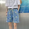 Summer Mashing Print Denim Shorts Men Allmatch proste luźne, swobodne spodle butikowe odzież 240417
