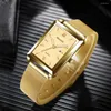 Armbanduhren 2024 Top Brand Herren Uhren Luxus Mode Squarz Quarz Wachsame Kalender Silber Gold für Männer Reloj Hombre