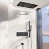 Czarny luksusowy mosiądzu system pułapu pod prysznicem z ukrytymi termostatycznymi zimnymi i gorącymi podwójnymi sterowaniem 3-funkcjonalnym kranem prysznicowym