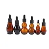 Garrafas de armazenamento 1pc 10/20/30/50/100ml Amber Garraco de gotas de gotas de vidro âmbar Perfume essencial Pipete Recipiente vazio para atacado