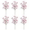 Dekorative Blumen 6pcs Künstlicher Pfirsichblütenzweig mit realistischen wiederverwendbaren Home Wedding Party Faux Blum Blumenblumen Frühlingsdekoration