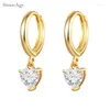 Boucles d'oreilles en peluche simple conception de conception goutte pour les femmes à la mode de coeur à la mode cristal gold oreille bijoux bijoux en gros kae355