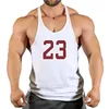 Herentanktops Nieuw merk 23 Gym Tanktop Men Kleding Heren Bodybuilding Tanktops Zomergymkleding voor mannelijke Slveless Vest Shirts T240506