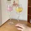 Roseshaped rode wijnglazen rozenvorm glas met gekleurde bladeren 150400 ml vormige bekercocktailbeker 240430